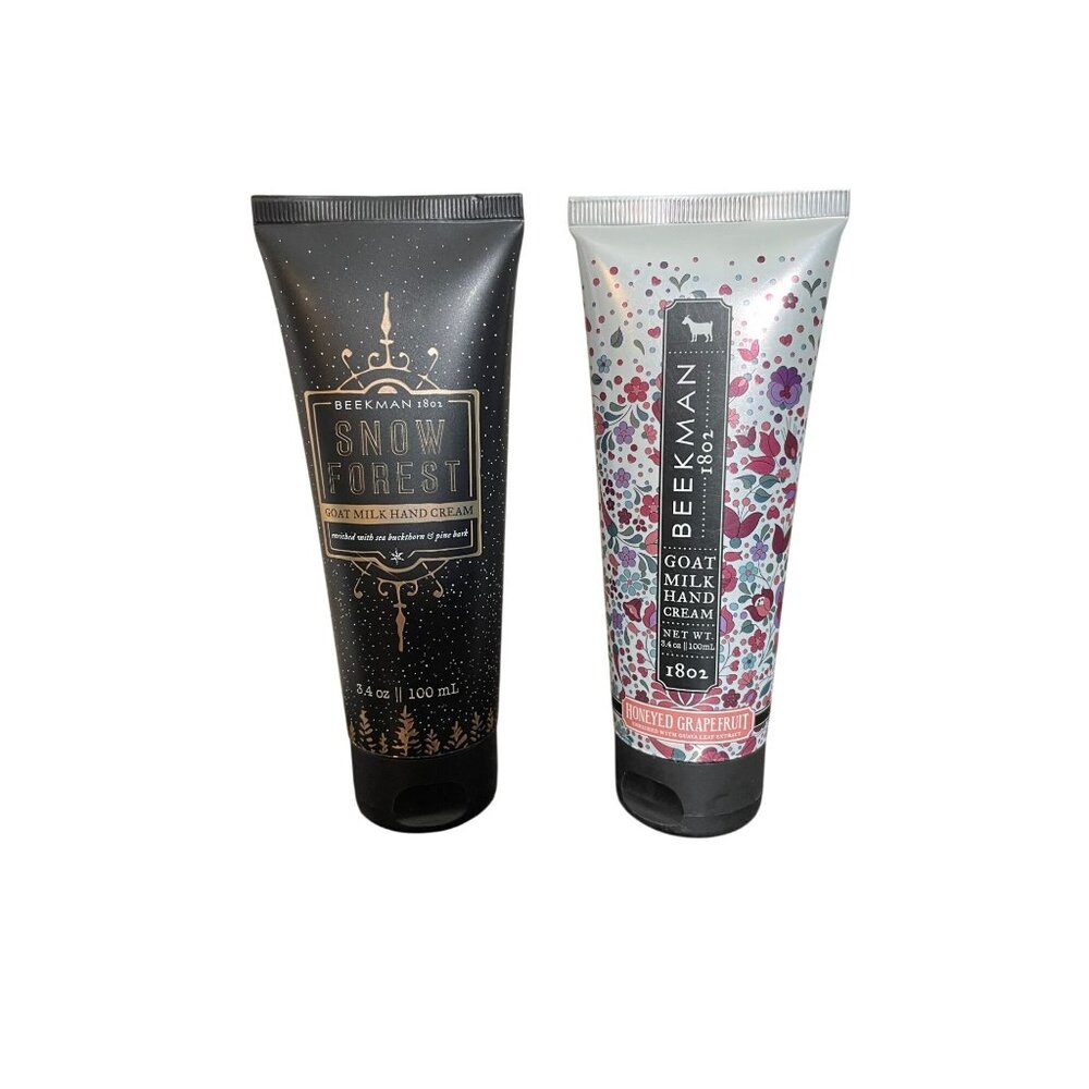 Beekman 1802 Goat Milk Hand Cream Duo Snow Forest & Honeyed Grapefruit 2x 3.4 Oz
